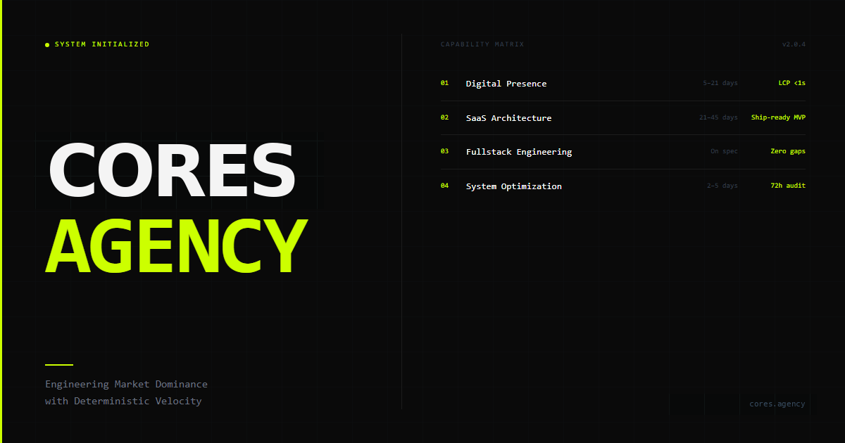 Screenshot of cores.agency